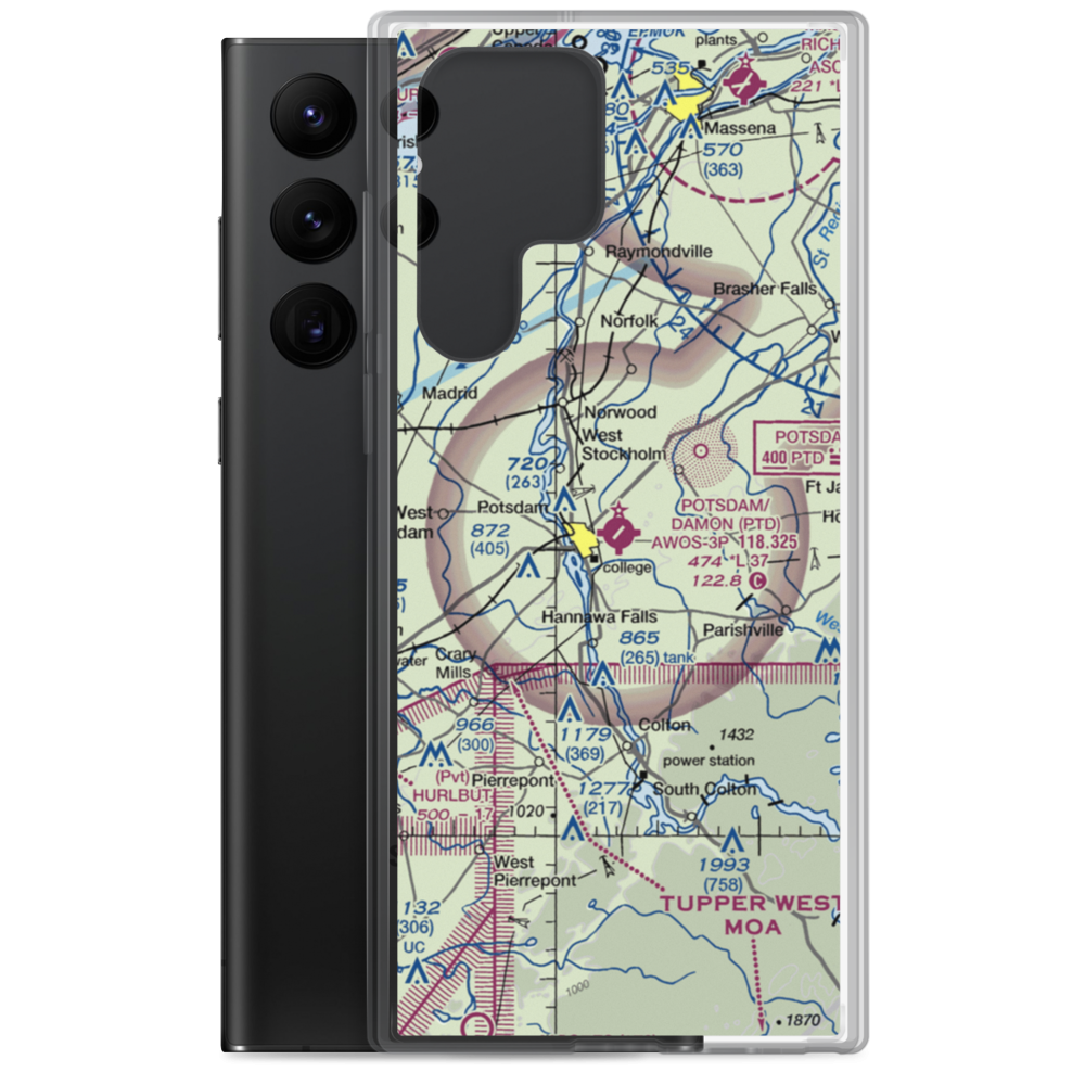 Potsdam Municipal-Damon field (PTD) VFR Sectional Samsung Case Samsung Galaxy S22 Ultra model shown
