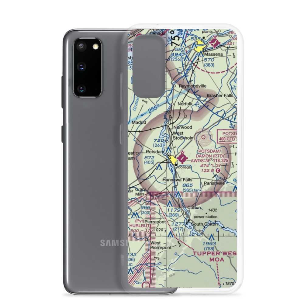 Potsdam Municipal-Damon field (PTD) VFR Sectional Samsung Case Samsung Galaxy S20 model shown