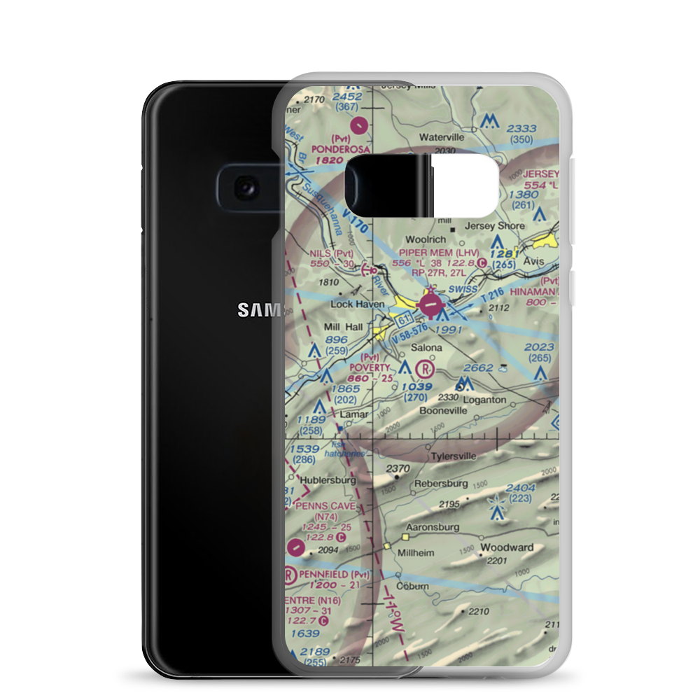 Poverty Airport (PS73) VFR Sectional Samsung Case Samsung Galaxy S10e model shown