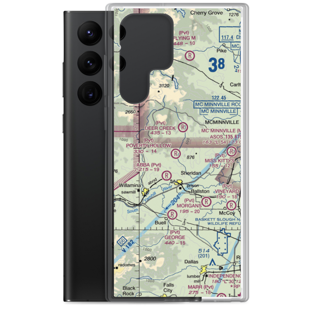 Poverty Hollow Airport (OG23) VFR Sectional Samsung Case Samsung Galaxy S22 Ultra model shown