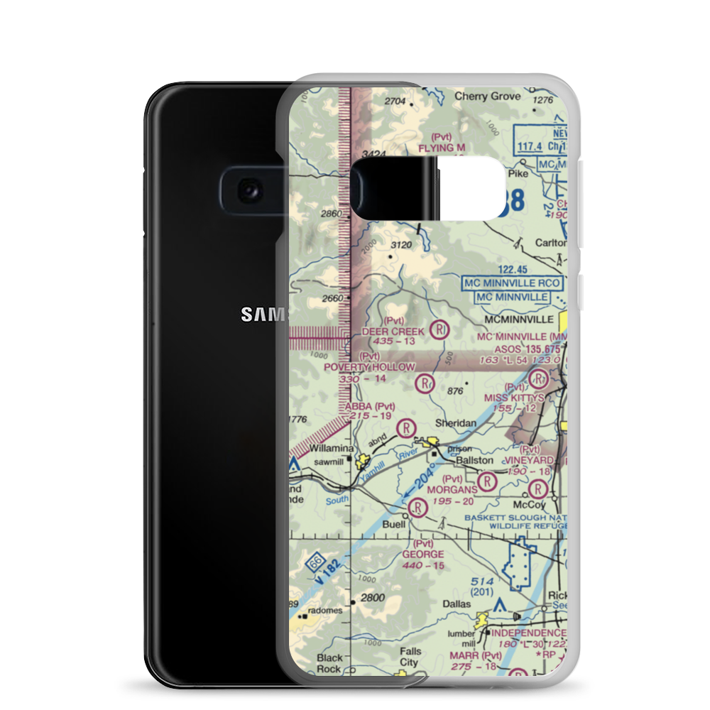 Poverty Hollow Airport (OG23) VFR Sectional Samsung Case Samsung Galaxy S10e model shown