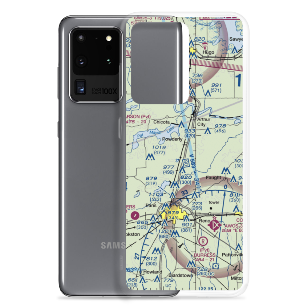 Powderly Airport (US-0131) VFR Sectional Samsung Case Samsung Galaxy S20 Ultra model shown