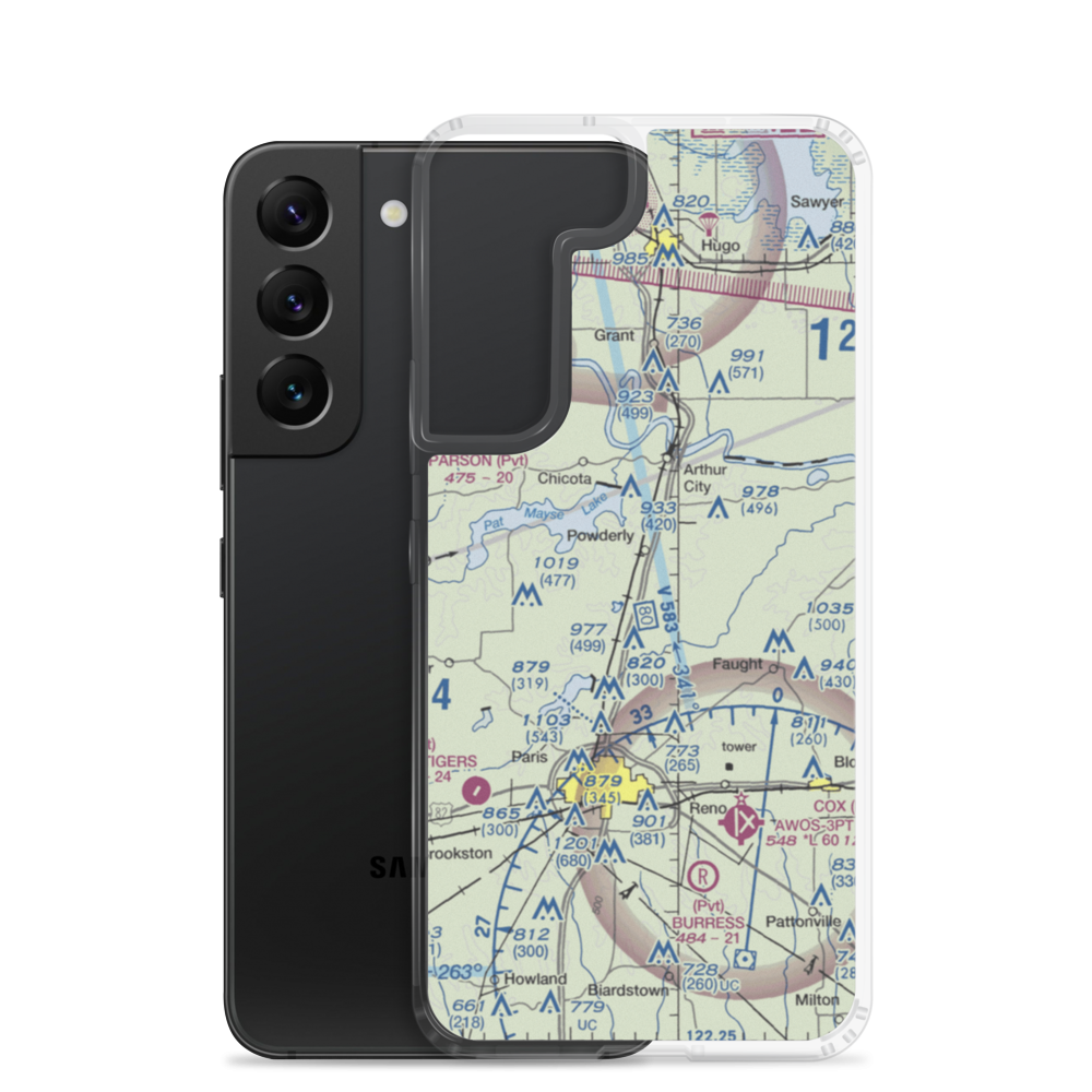 Powderly Airport (US-0131) VFR Sectional Samsung Case Samsung Galaxy S22 model shown
