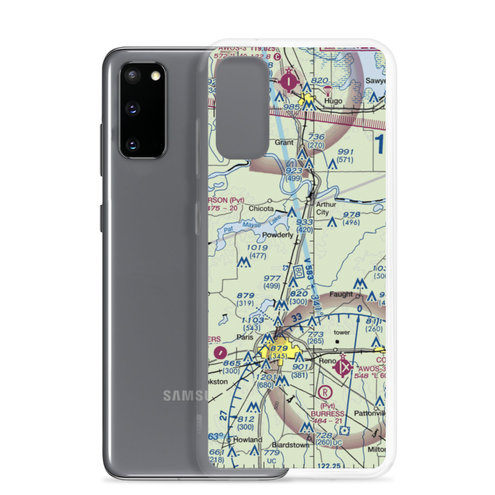 Powderly Airport (US-0131) VFR Sectional Samsung Case Samsung Galaxy S20 model shown