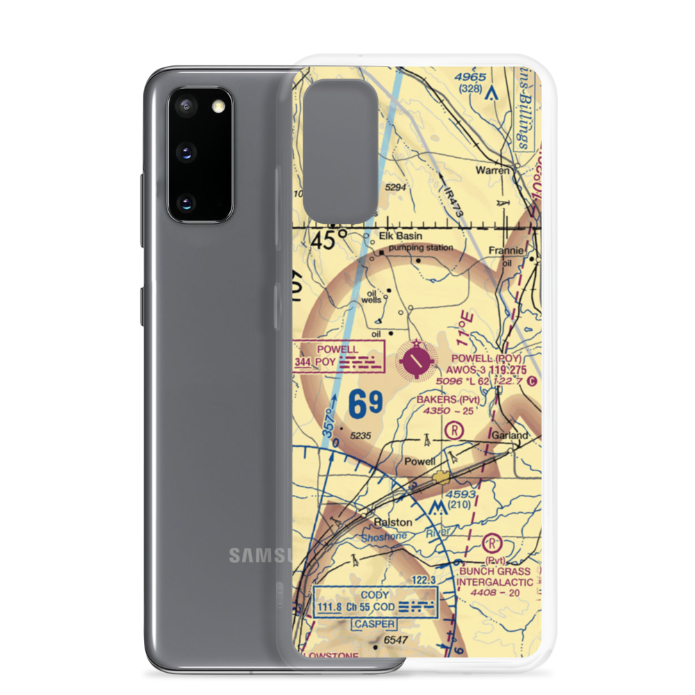 Powell Municipal Airport (POY) VFR Sectional Samsung Case Samsung Galaxy S20 model shown