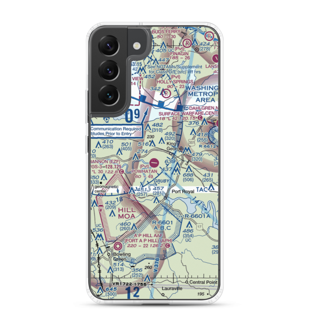Powhatan Airport (VA57) VFR Sectional Samsung Case Samsung Galaxy S22 Plus model shown