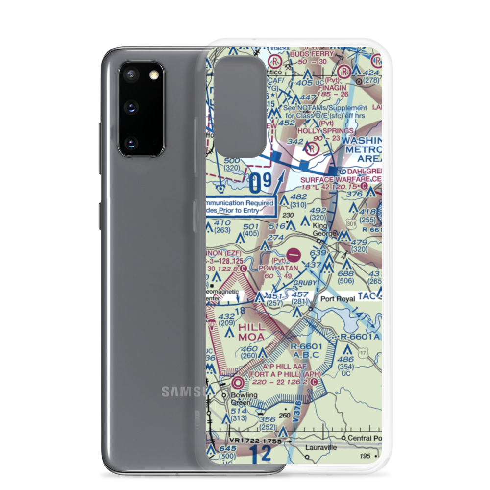 Powhatan Airport (VA57) VFR Sectional Samsung Case Samsung Galaxy S20 model shown