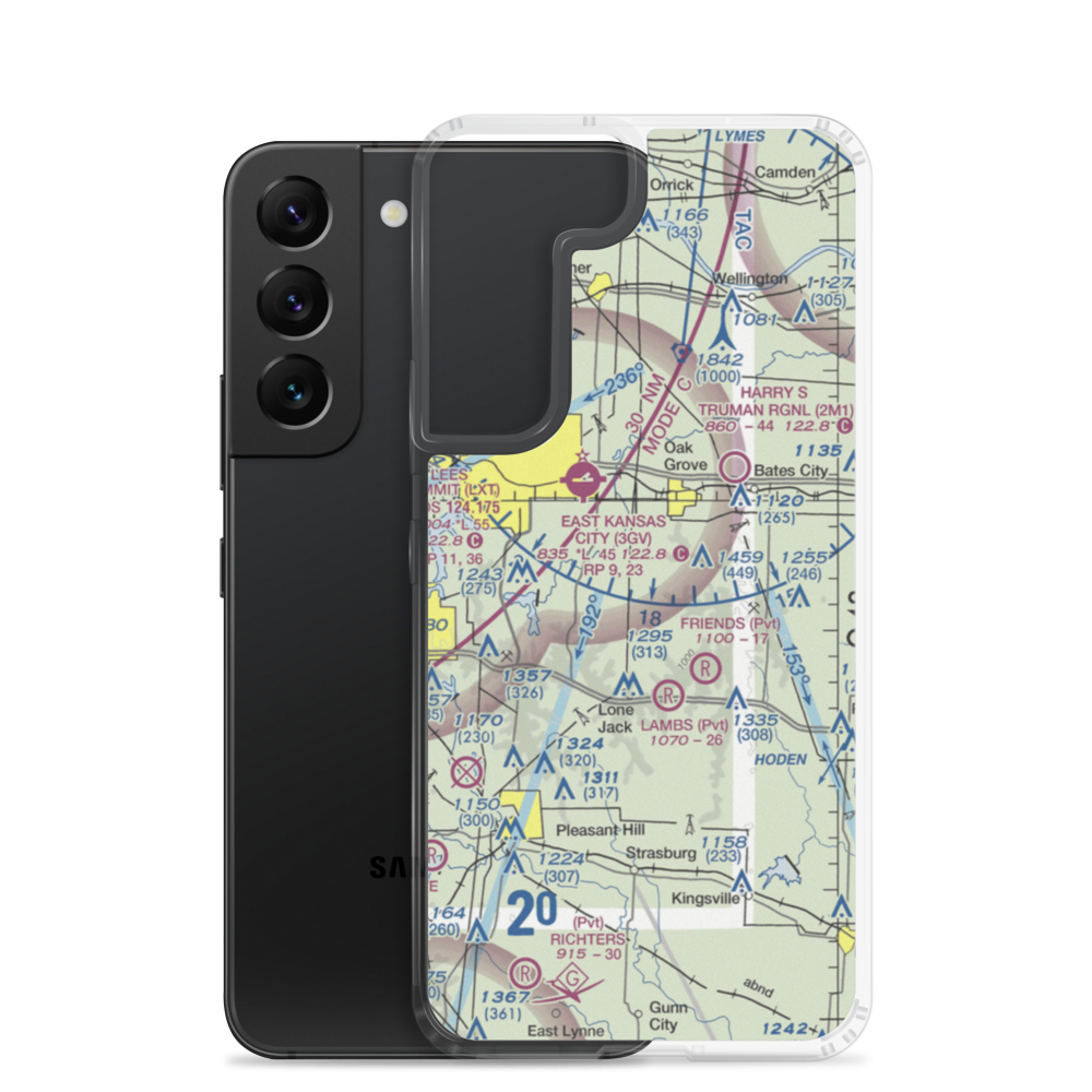 Powis Airport (MO87) VFR Sectional Samsung Case Samsung Galaxy S22 model shown