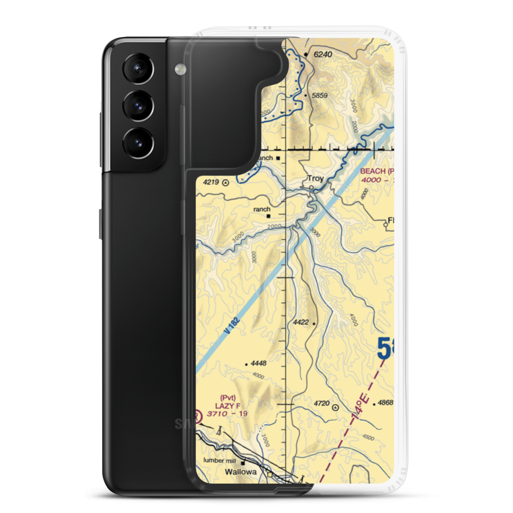Powwatka Ridge Airport (03OR) VFR Sectional Samsung Case Samsung Galaxy S21 Plus model shown