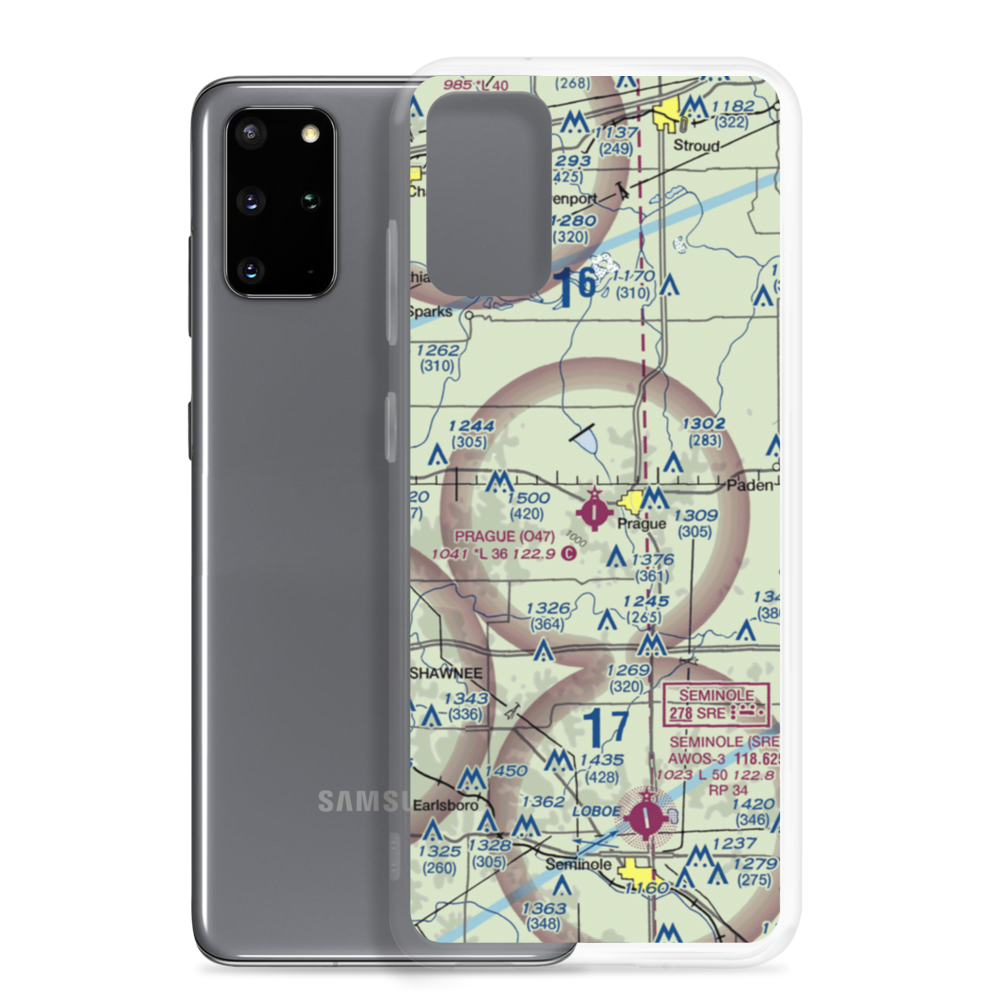 Prague Municipal Airport (O47) VFR Sectional Samsung Case Samsung Galaxy S20 Plus model shown