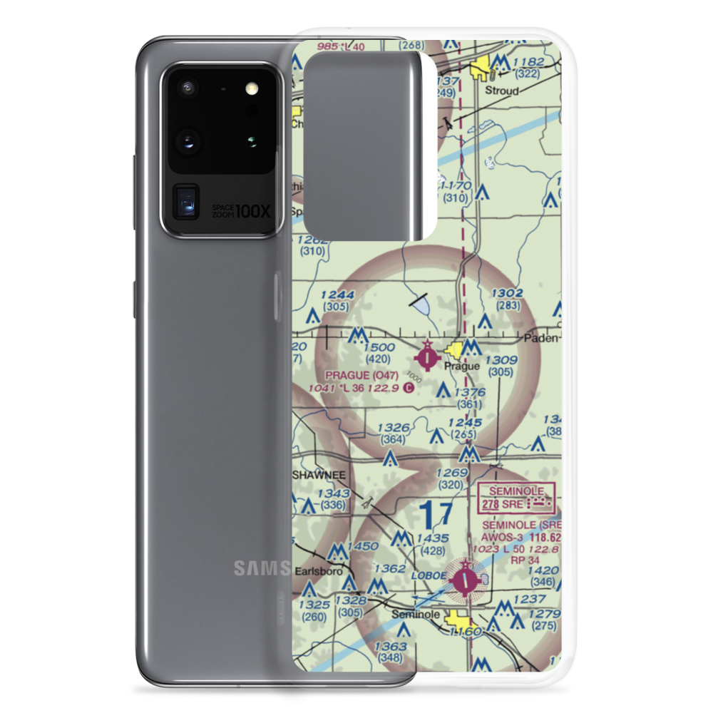 Prague Municipal Airport (O47) VFR Sectional Samsung Case Samsung Galaxy S20 Ultra model shown