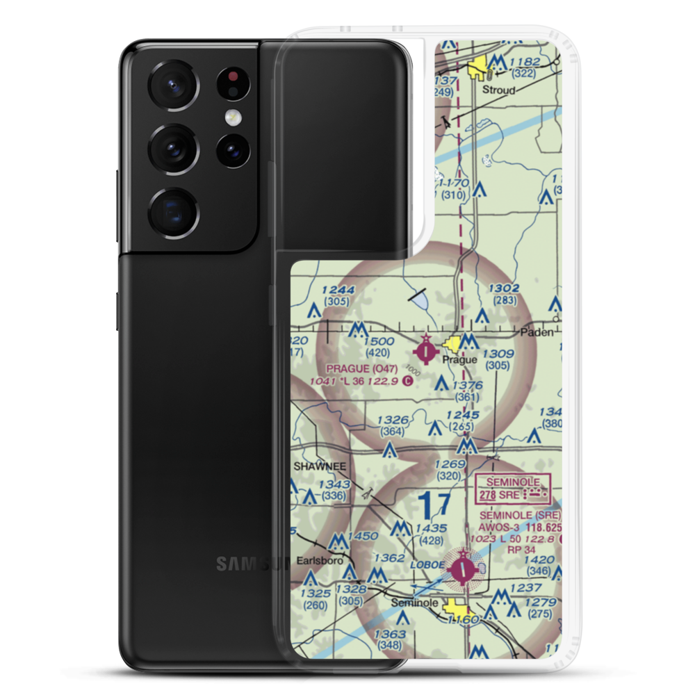 Prague Municipal Airport (O47) VFR Sectional Samsung Case Samsung Galaxy S21 Ultra model shown