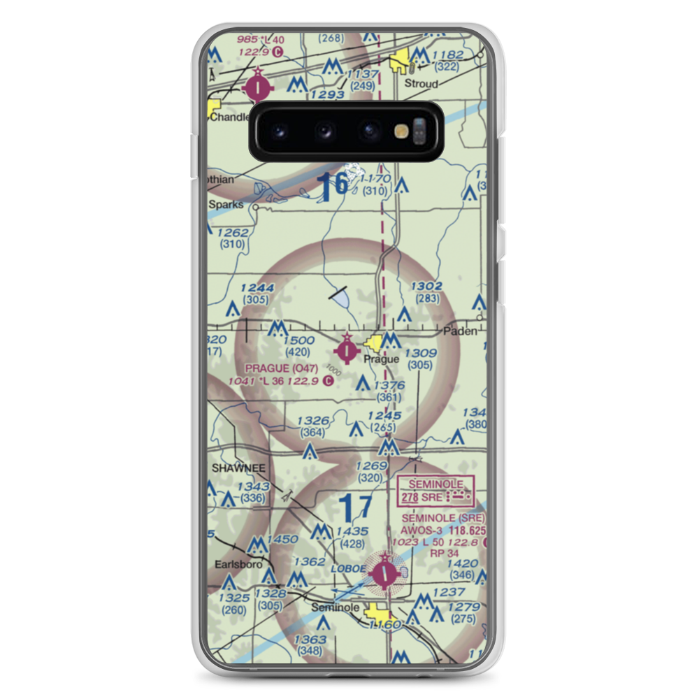 Prague Municipal Airport (O47) VFR Sectional Samsung Case Samsung Galaxy S10+ model shown