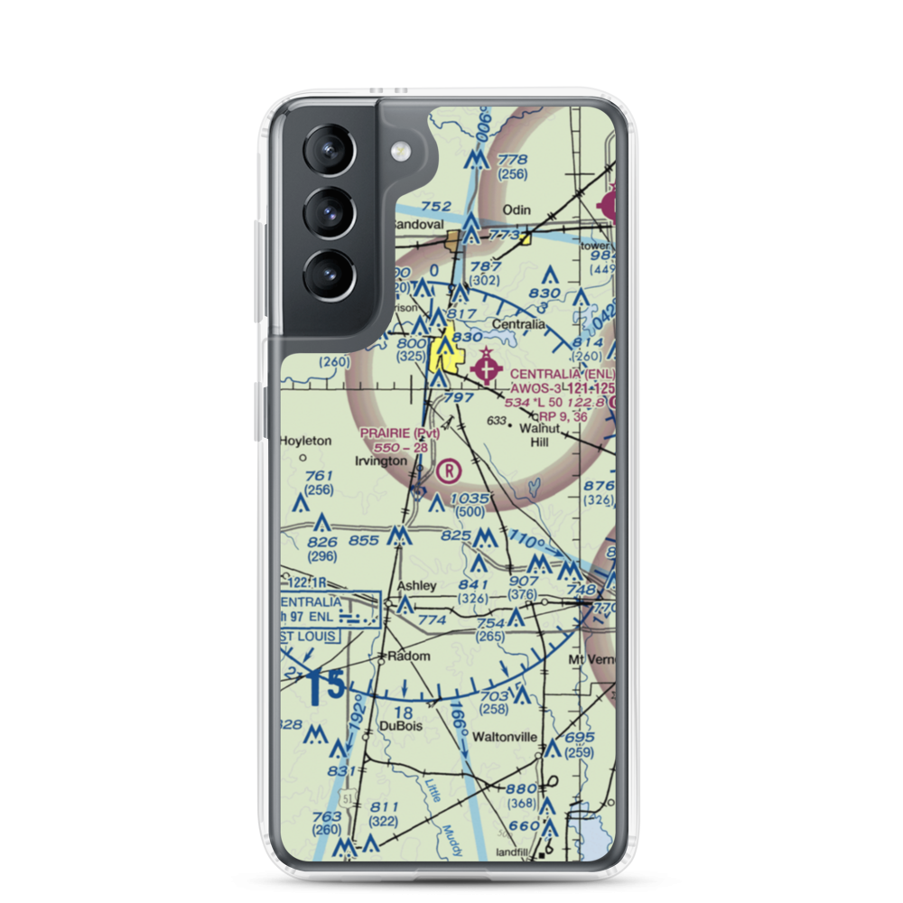 Prairie Airport (83IS) VFR Sectional Samsung Case Samsung Galaxy S21 model shown