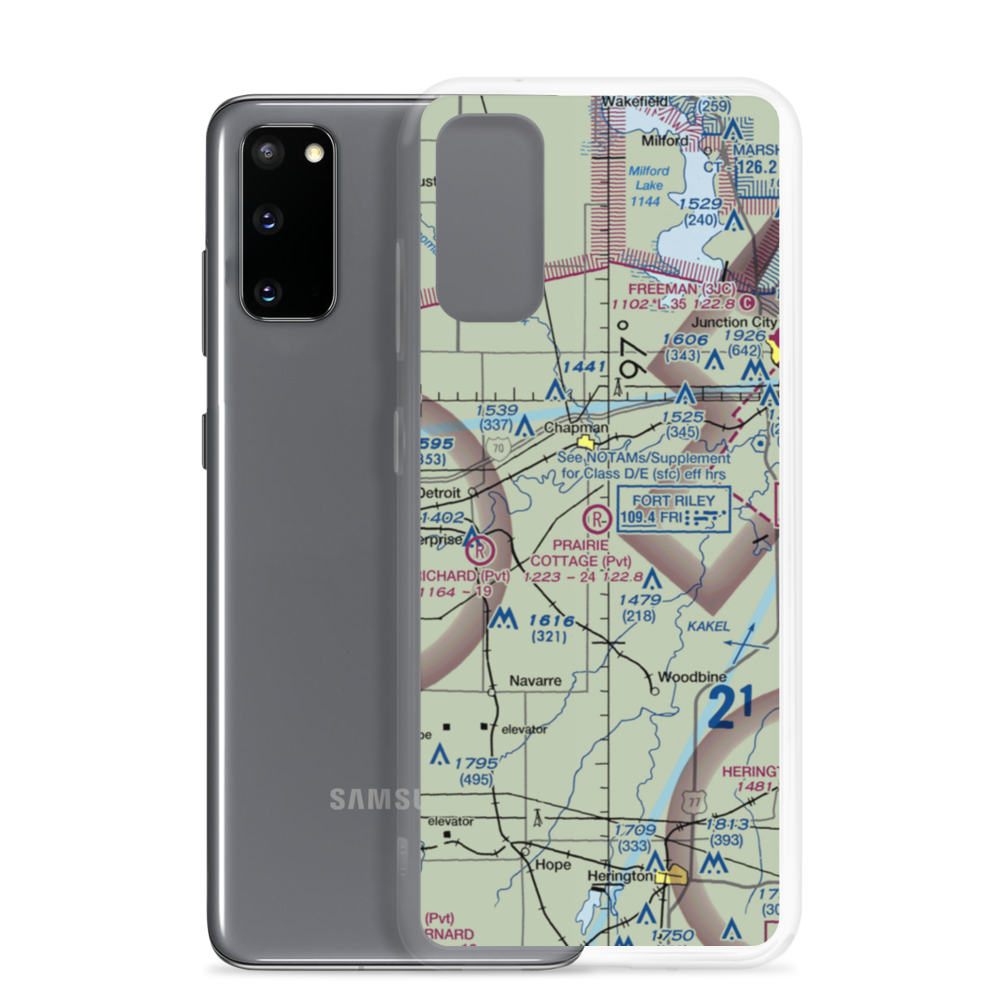 Prairie Cottage Airport (8KS8) VFR Sectional Samsung Case Samsung Galaxy S20 model shown