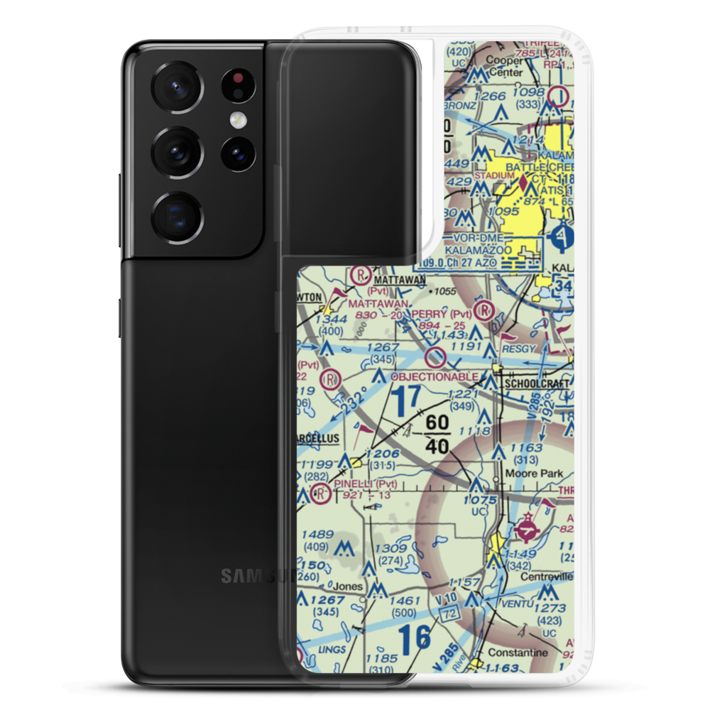 Prairie Ronde Airport (P97) VFR Sectional Samsung Case Samsung Galaxy S21 Ultra model shown