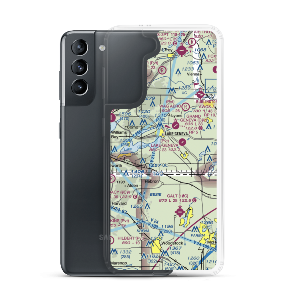 Prairie View Farm Airport (24WN) VFR Sectional Samsung Case Samsung Galaxy S21 model shown