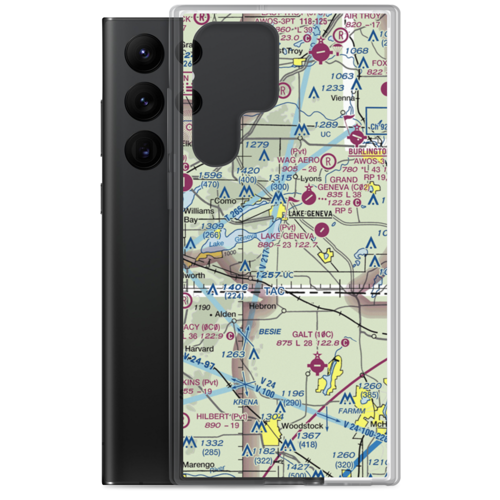 Prairie View Farm Airport (24WN) VFR Sectional Samsung Case Samsung Galaxy S22 Ultra model shown