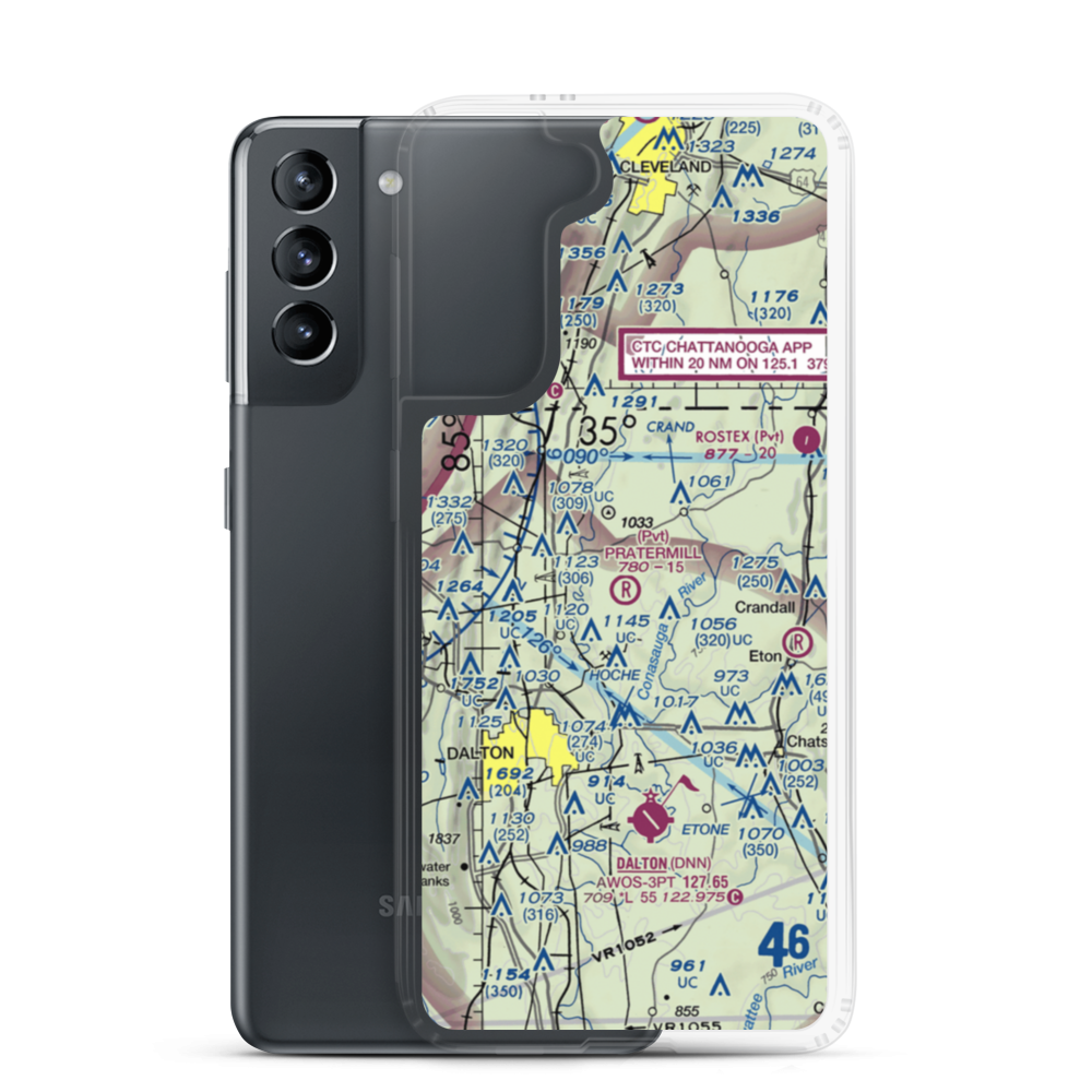 Pratermill Flight Park Airport (GA72) VFR Sectional Samsung Case Samsung Galaxy S21 model shown
