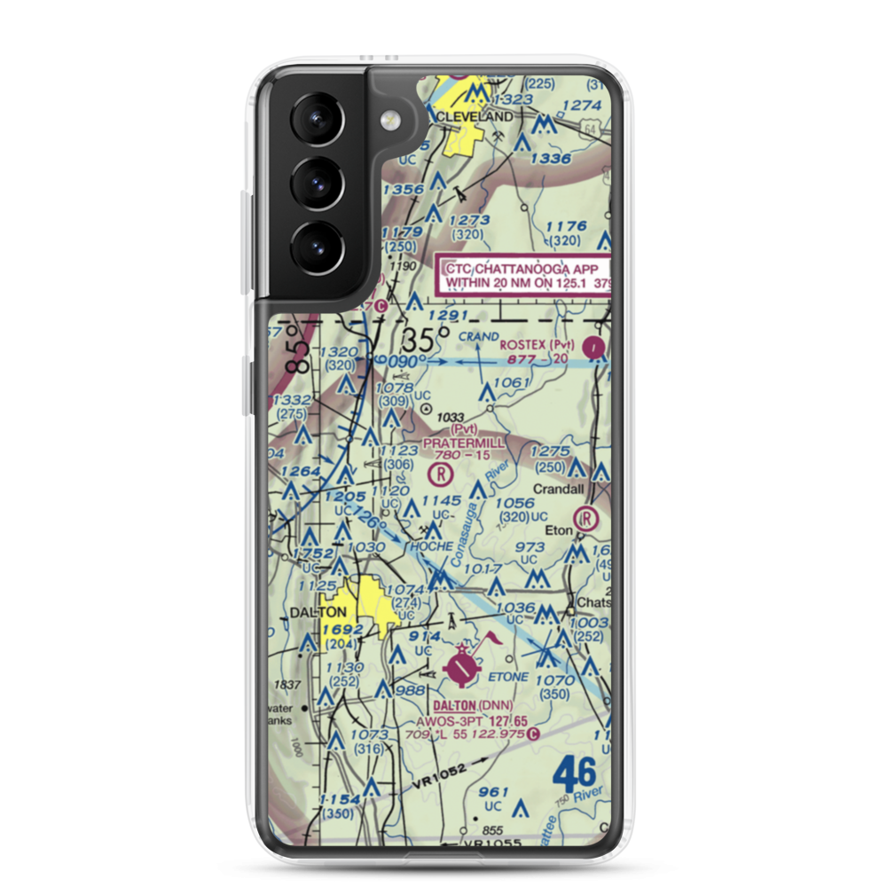 Pratermill Flight Park Airport (GA72) VFR Sectional Samsung Case Samsung Galaxy S21 Plus model shown