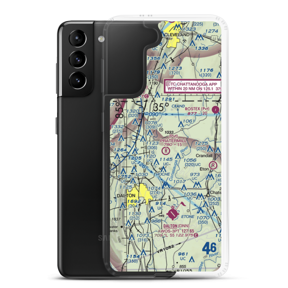 Pratermill Flight Park Airport (GA72) VFR Sectional Samsung Case Samsung Galaxy S21 Plus model shown