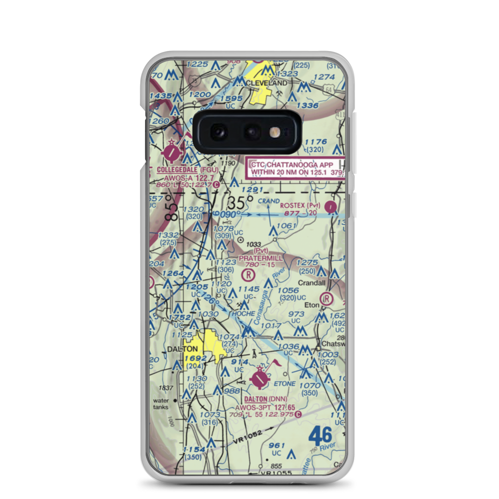 Pratermill Flight Park Airport (GA72) VFR Sectional Samsung Case Samsung Galaxy S10e model shown