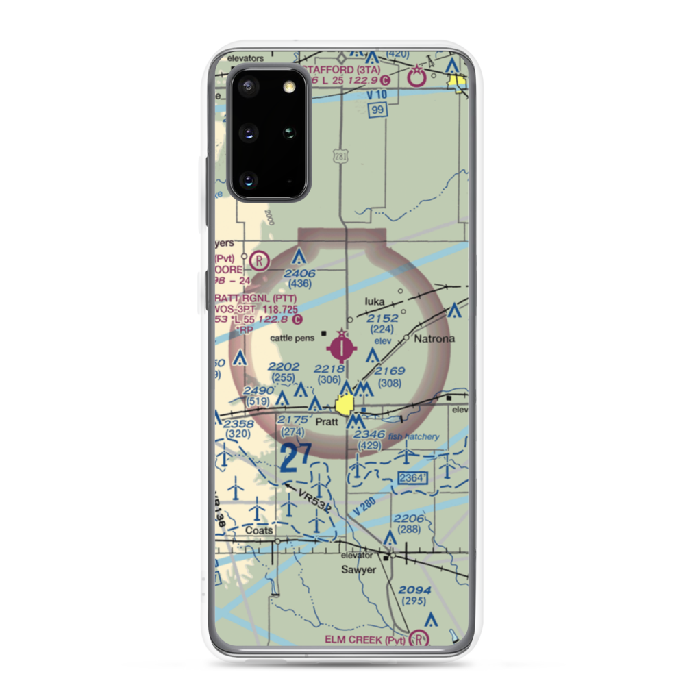 Pratt Regional Airport (PTT) VFR Sectional Samsung Case Samsung Galaxy S20 Plus model shown