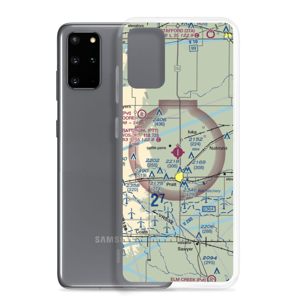 Pratt Regional Airport (PTT) VFR Sectional Samsung Case Samsung Galaxy S20 Plus model shown