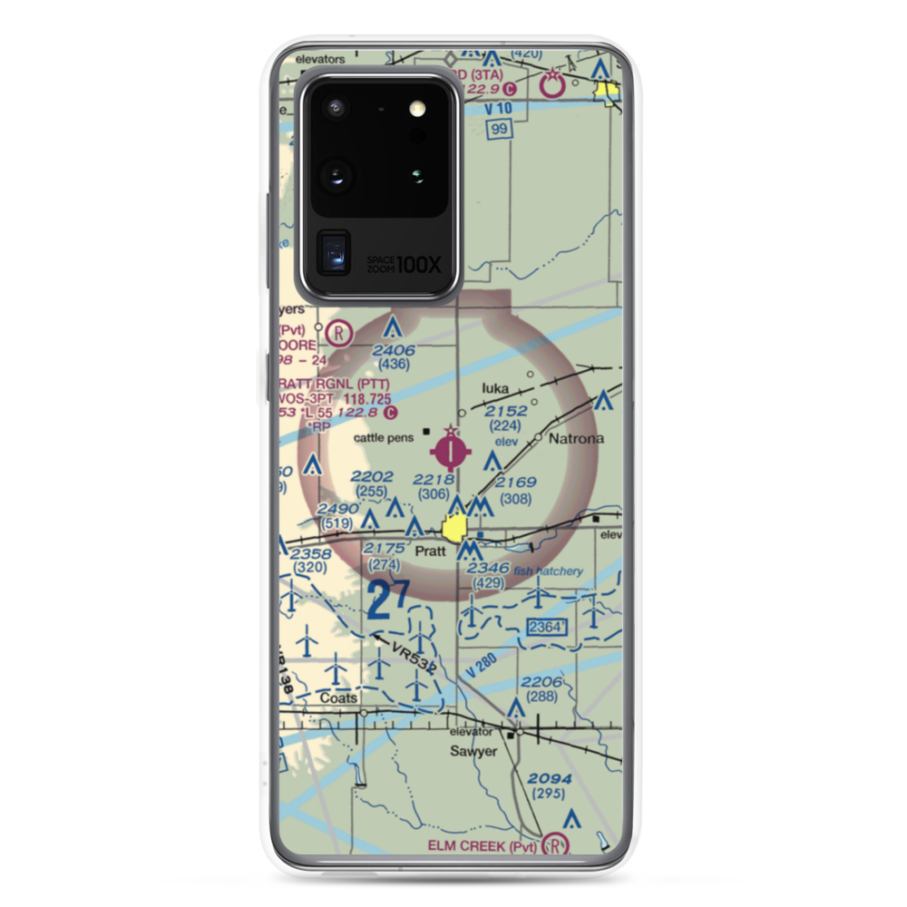Pratt Regional Airport (PTT) VFR Sectional Samsung Case Samsung Galaxy S20 Ultra model shown