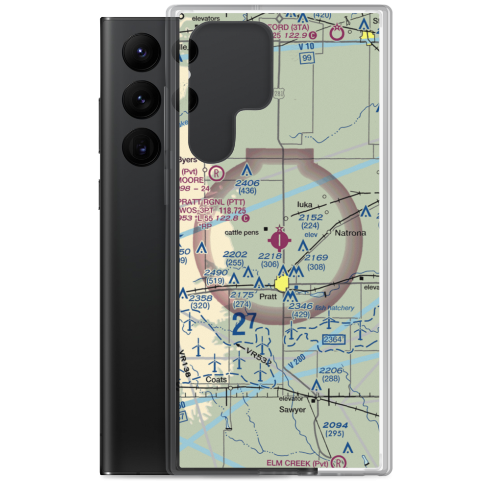 Pratt Regional Airport (PTT) VFR Sectional Samsung Case Samsung Galaxy S22 Ultra model shown