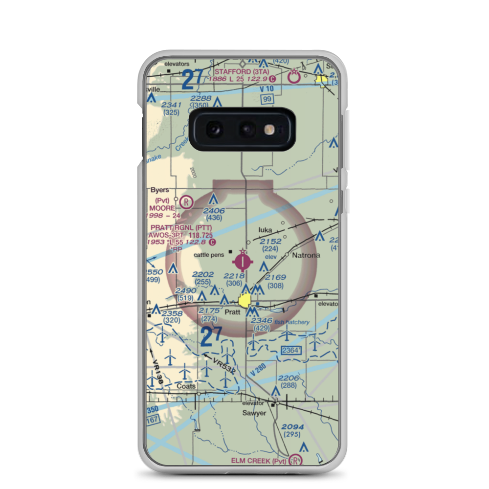 Pratt Regional Airport (PTT) VFR Sectional Samsung Case Samsung Galaxy S10e model shown