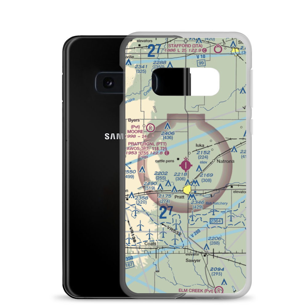 Pratt Regional Airport (PTT) VFR Sectional Samsung Case Samsung Galaxy S10e model shown