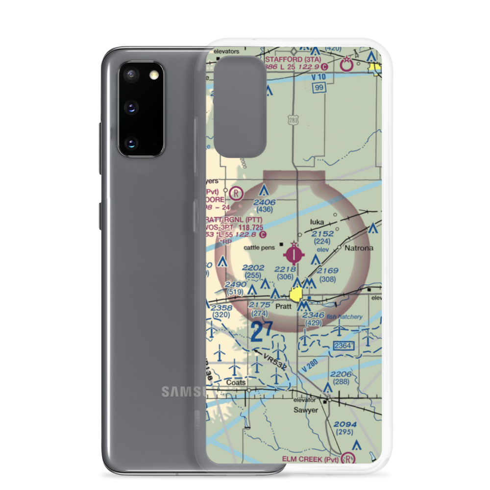 Pratt Regional Airport (PTT) VFR Sectional Samsung Case Samsung Galaxy S20 model shown