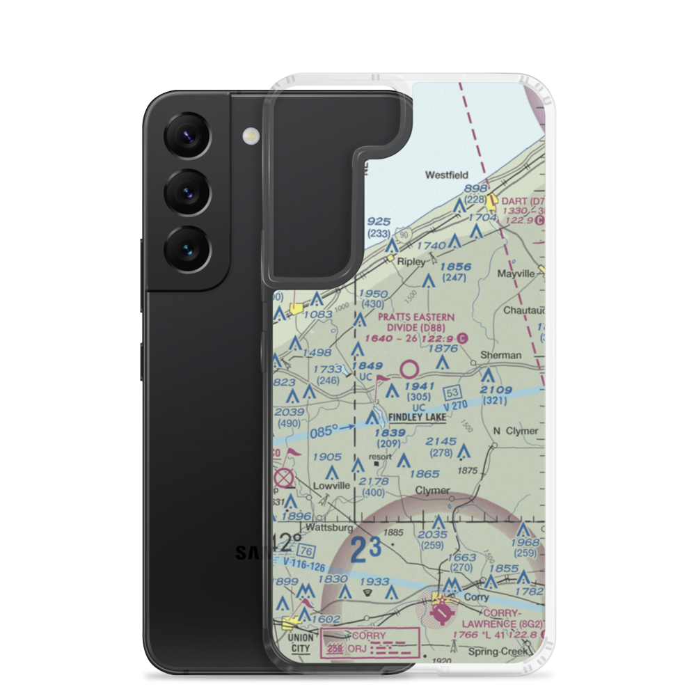 Pratt's Eastern Divide Airport (D88) VFR Sectional Samsung Case Samsung Galaxy S22 model shown