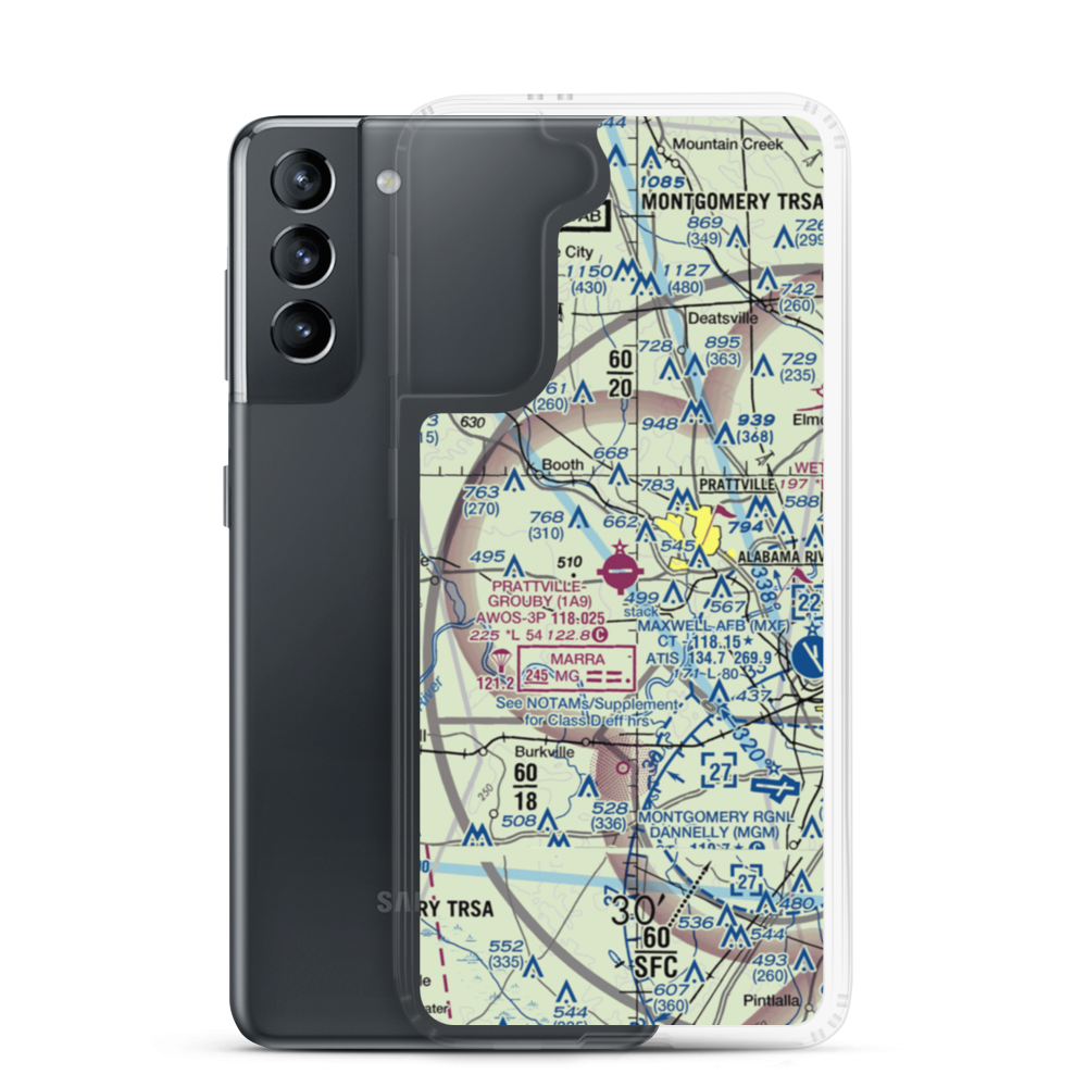 Prattville - Grouby Field (1A9) VFR Sectional Samsung Case Samsung Galaxy S21 model shown