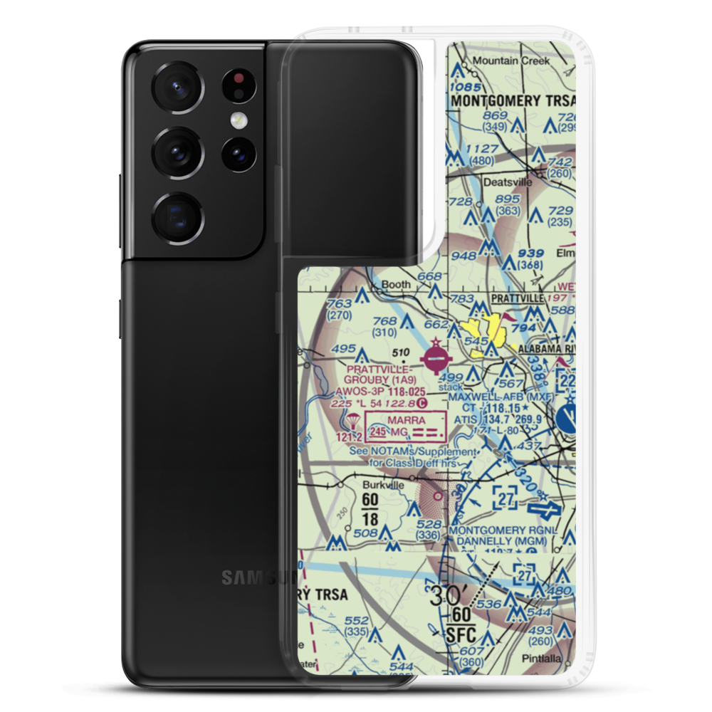 Prattville - Grouby Field (1A9) VFR Sectional Samsung Case Samsung Galaxy S21 Ultra model shown