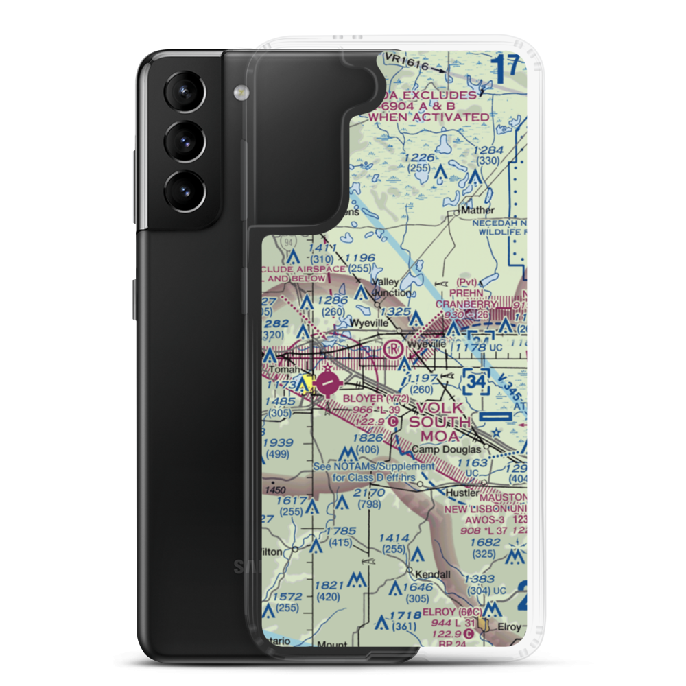 Prehn Cranberry Company Airport (01WI) VFR Sectional Samsung Case Samsung Galaxy S21 Plus model shown