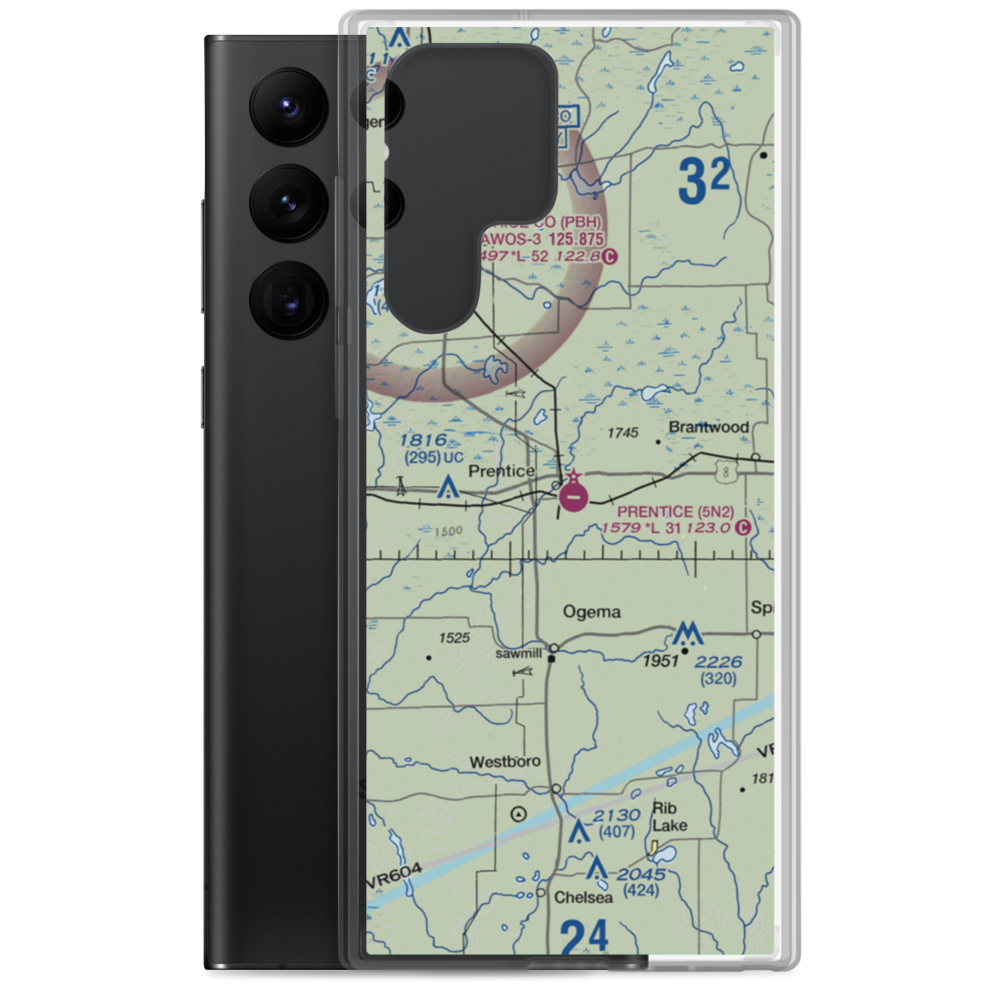 Prentice Airport (5N2) VFR Sectional Samsung Case Samsung Galaxy S22 Ultra model shown