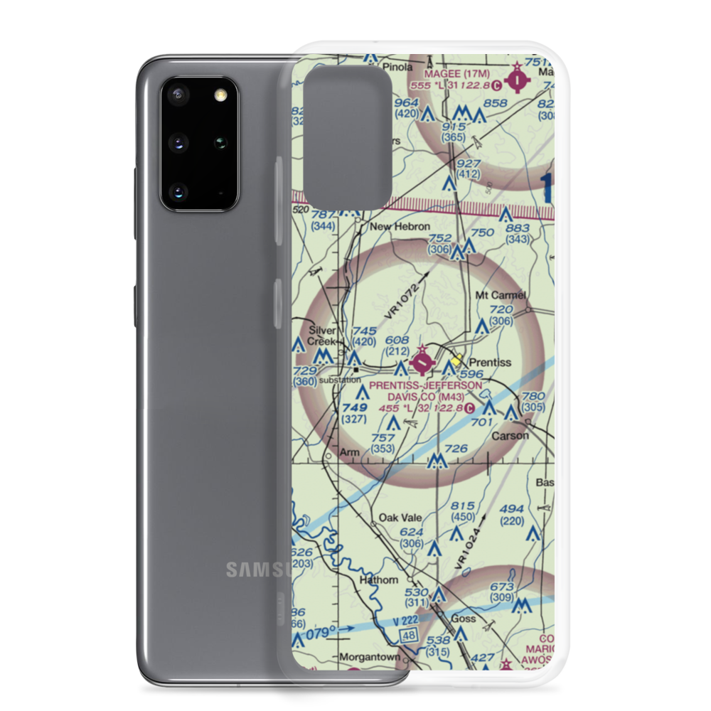 Prentiss Jefferson Davis County Airport (M43) VFR Sectional Samsung Case Samsung Galaxy S20 Plus model shown