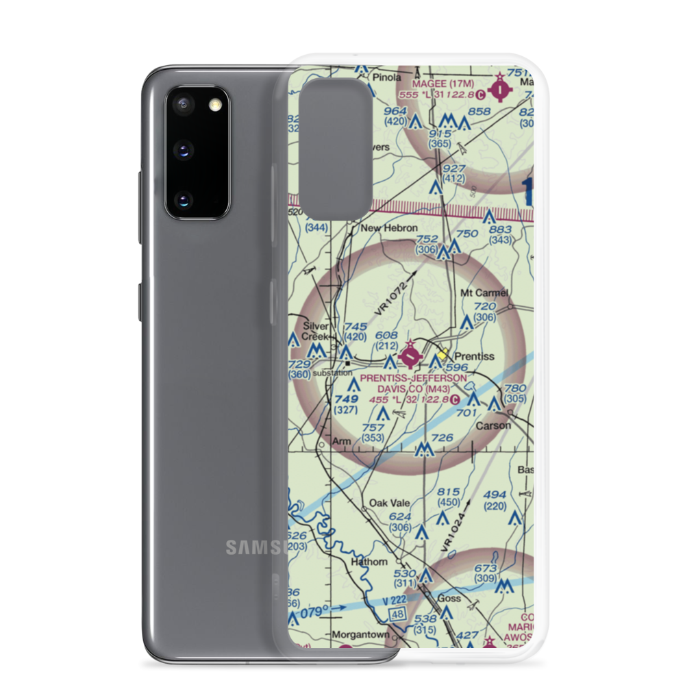 Prentiss Jefferson Davis County Airport (M43) VFR Sectional Samsung Case Samsung Galaxy S20 model shown