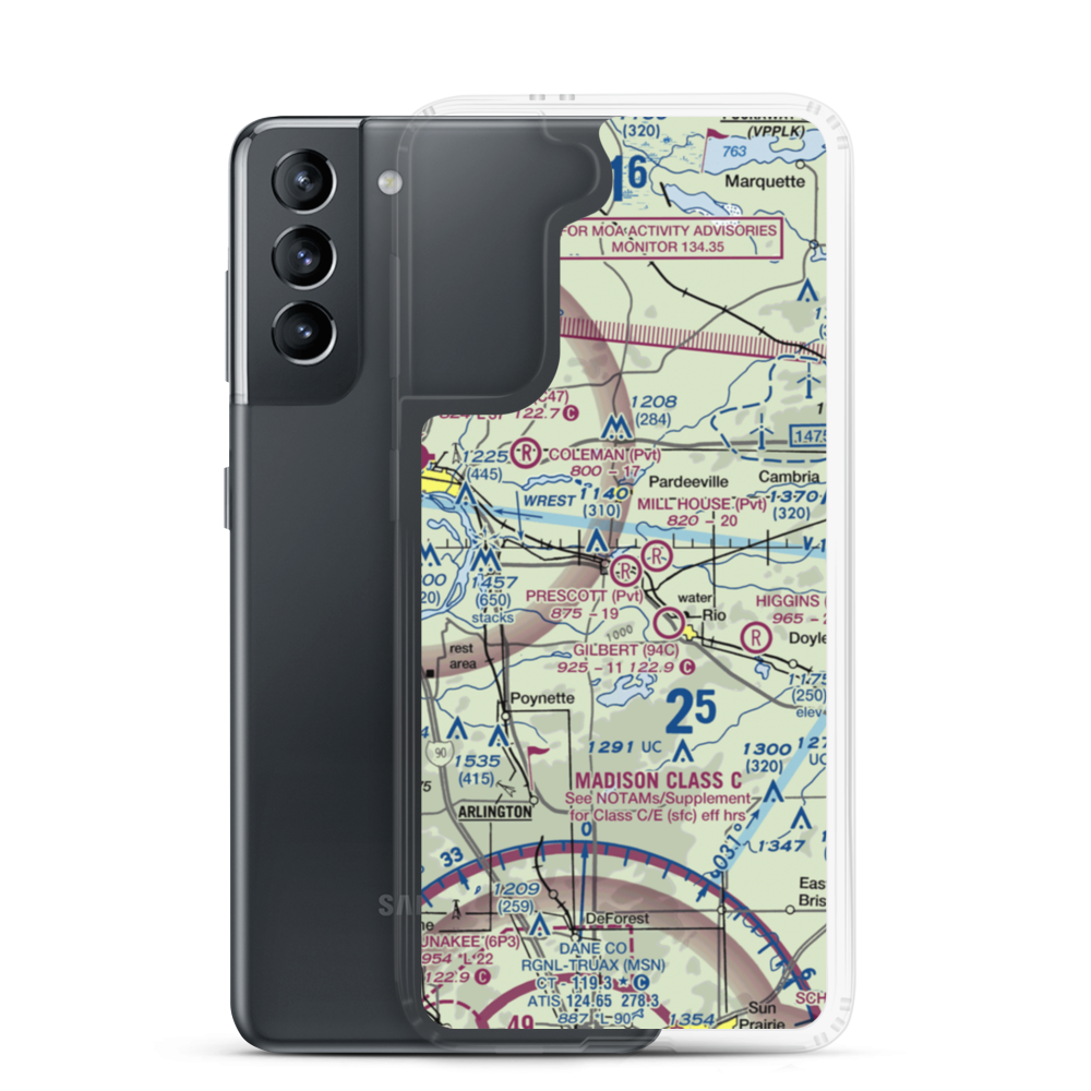 Prescott Field (WS32) VFR Sectional Samsung Case Samsung Galaxy S21 model shown