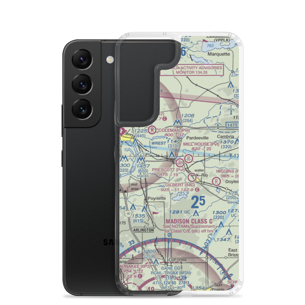 Prescott Field (WS32) VFR Sectional Samsung Case Samsung Galaxy S22 model shown