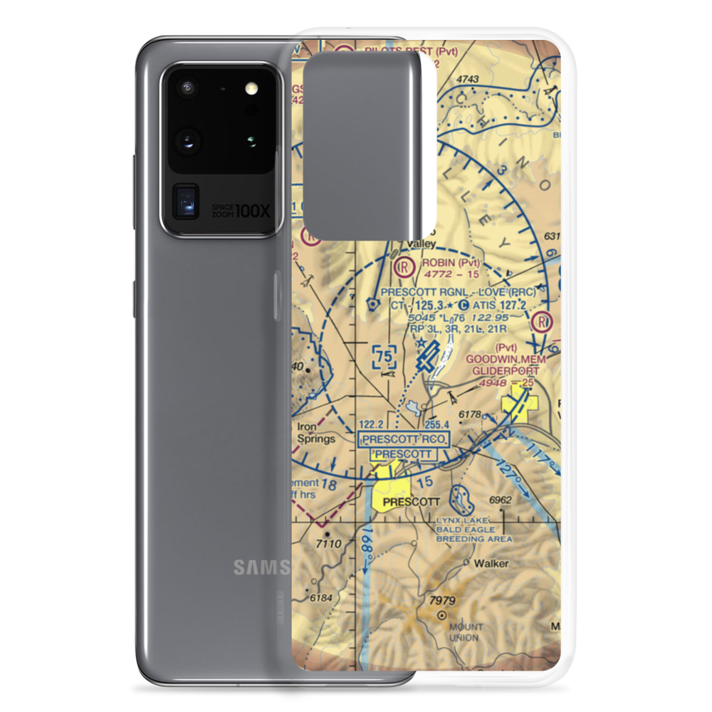 Prescott Regional Airport - Ernest A. Love Field (PRC) VFR Sectional Samsung Case Samsung Galaxy S20 Ultra model shown