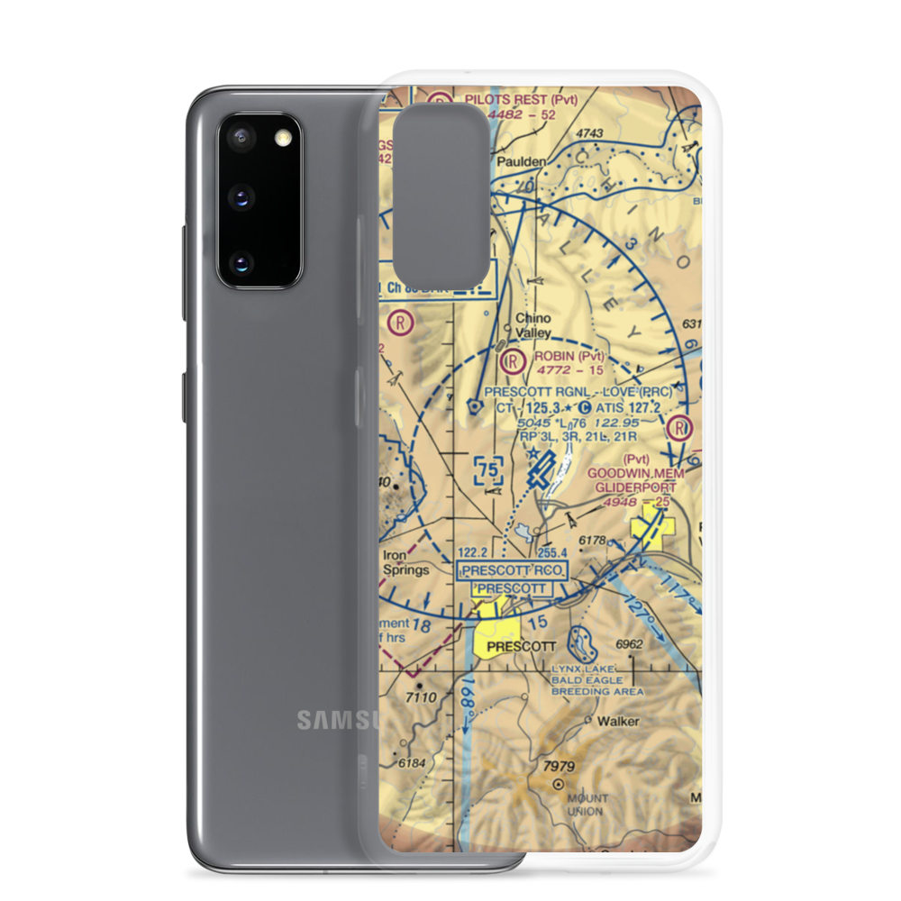Prescott Regional Airport - Ernest A. Love Field (PRC) VFR Sectional Samsung Case Samsung Galaxy S20 model shown