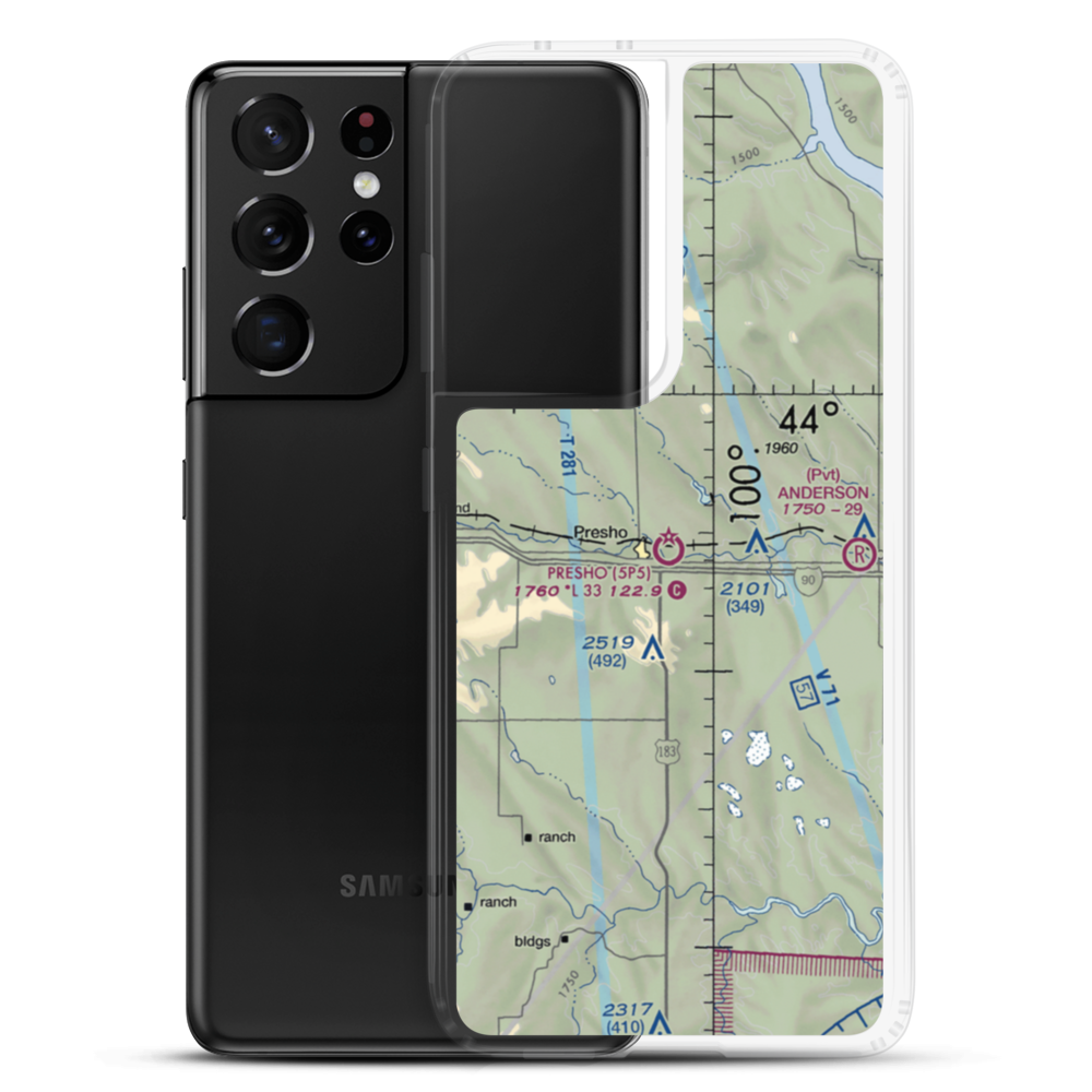 Presho Municipal Airport (5P5) VFR Sectional Samsung Case Samsung Galaxy S21 Ultra model shown