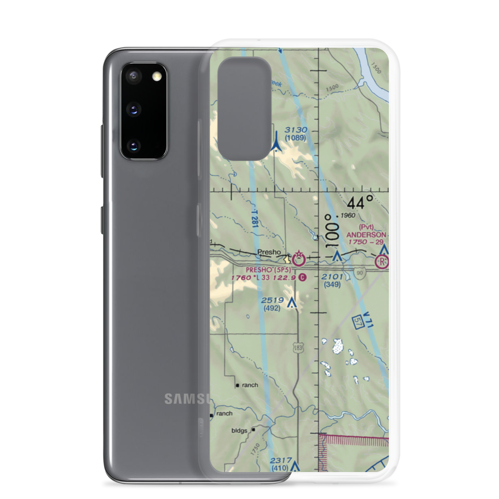 Presho Municipal Airport (5P5) VFR Sectional Samsung Case Samsung Galaxy S20 model shown