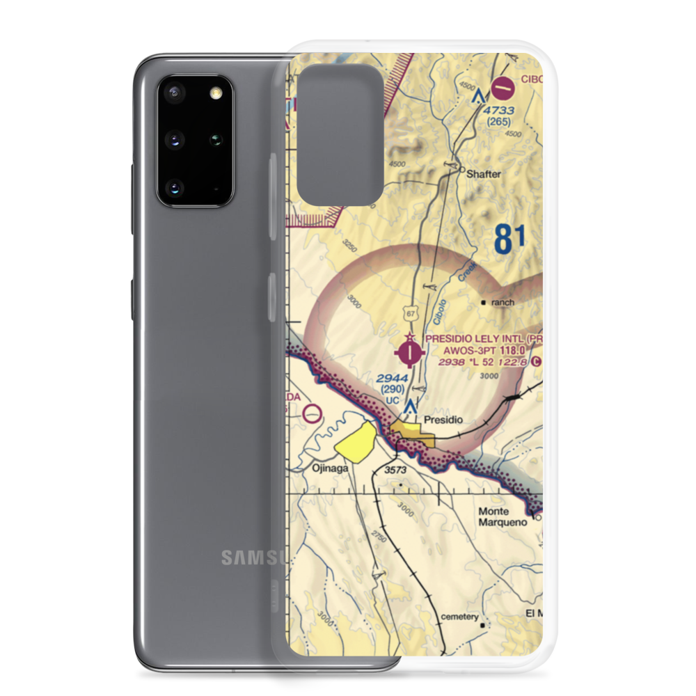 Presidio Lely International Airport (PRS) VFR Sectional Samsung Case Samsung Galaxy S20 Plus model shown