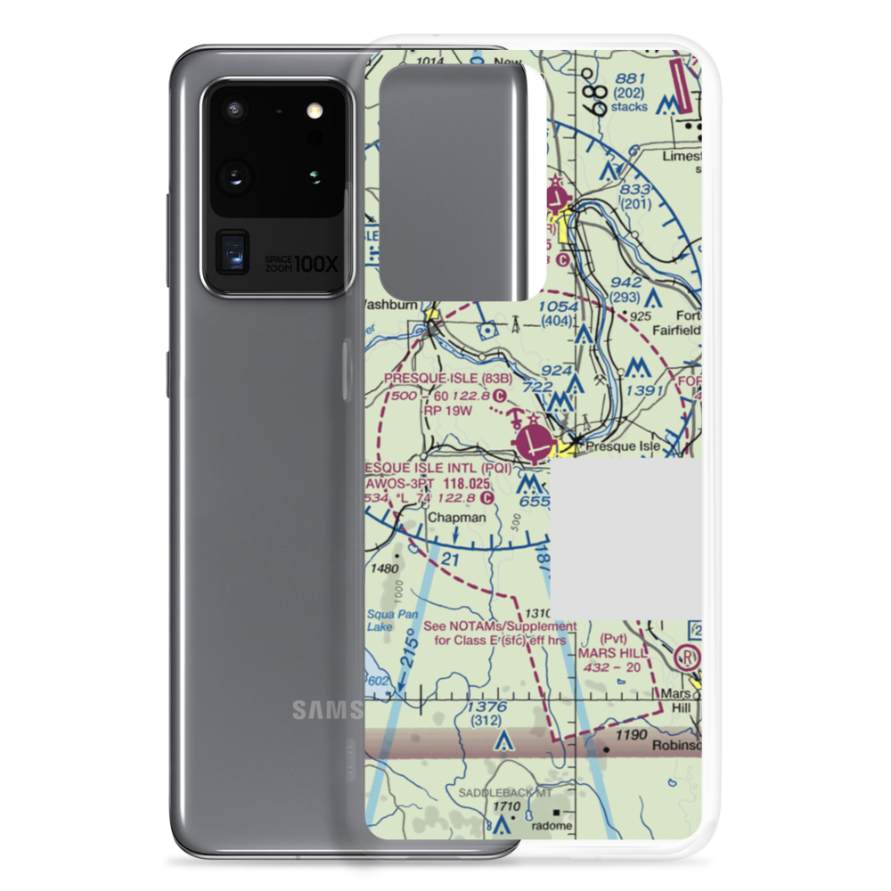 Presque Isle International Airport (PQI) VFR Sectional Samsung Case Samsung Galaxy S20 Ultra model shown