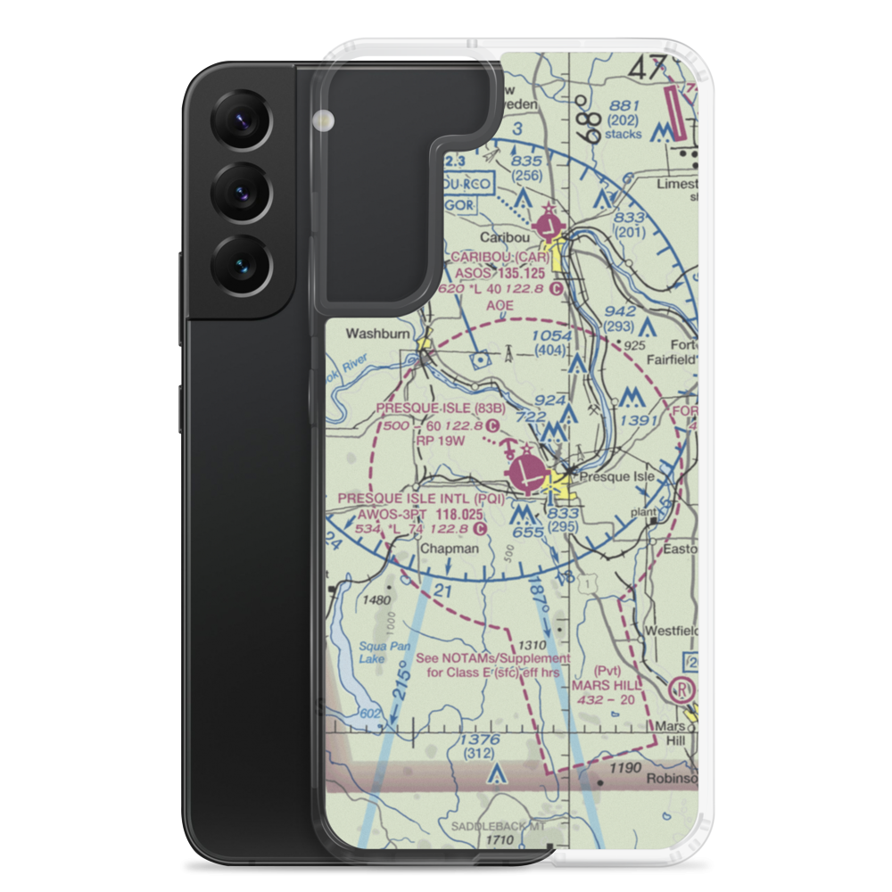 Presque Isle Seaplane Base (83B) VFR Sectional Samsung Case Samsung Galaxy S22 Plus model shown