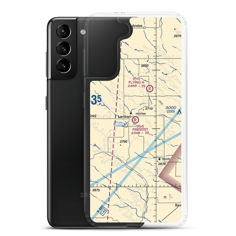 Prevost Airport (20MT) VFR Sectional Samsung Case Samsung Galaxy S21 Plus model shown